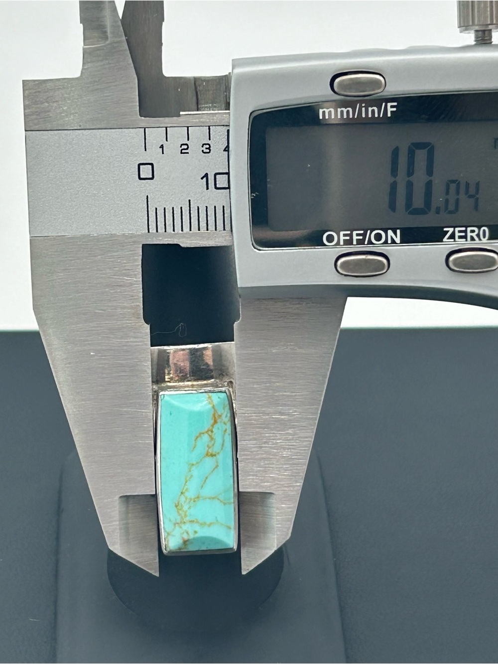 Sterling Silver Turquoise Rectangle Statement Ring - Picture 9 of 12